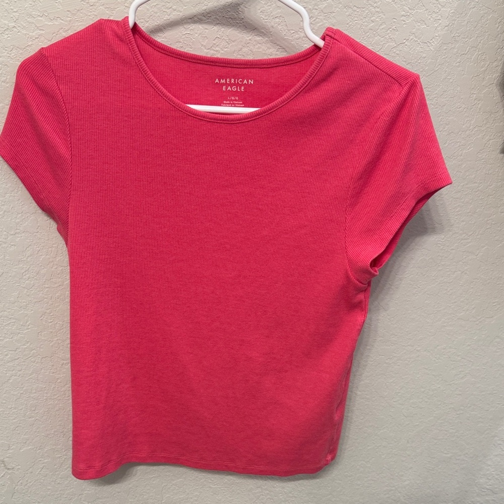 American eagle pink ribbed top